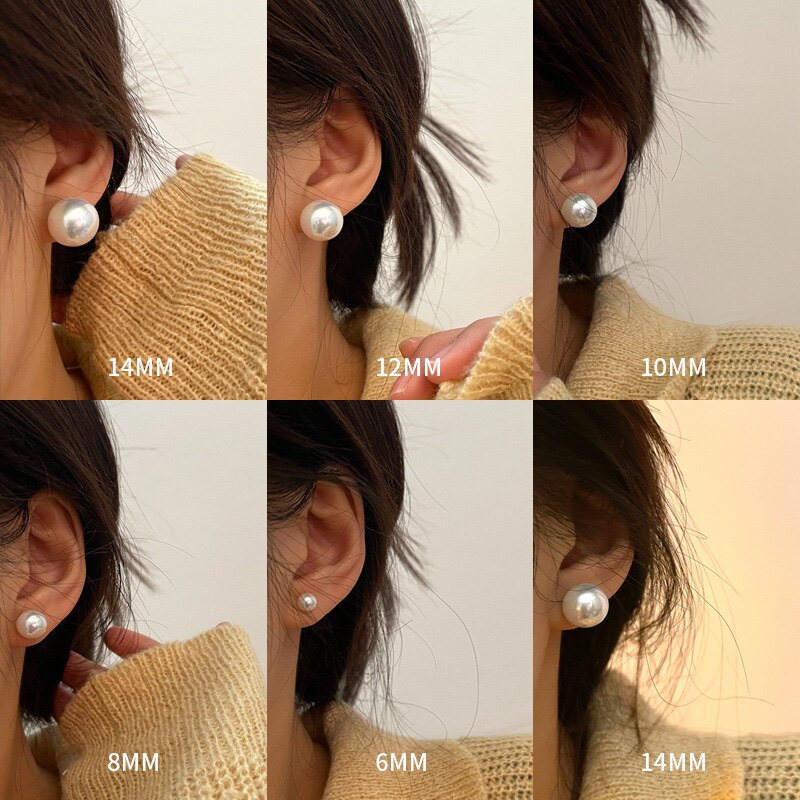 韩国fever法式复古彩贝珍珠小巧耳钉女百搭气质日常高级感耳环女