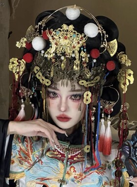 中国非遗文化傩舞汉服头