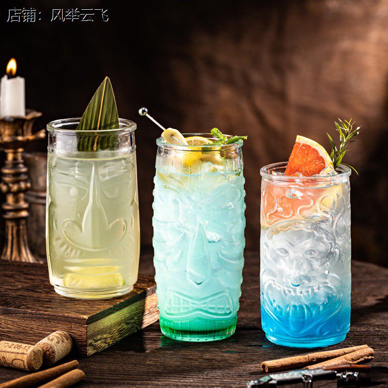 玻璃提基杯创意tiki鸡尾