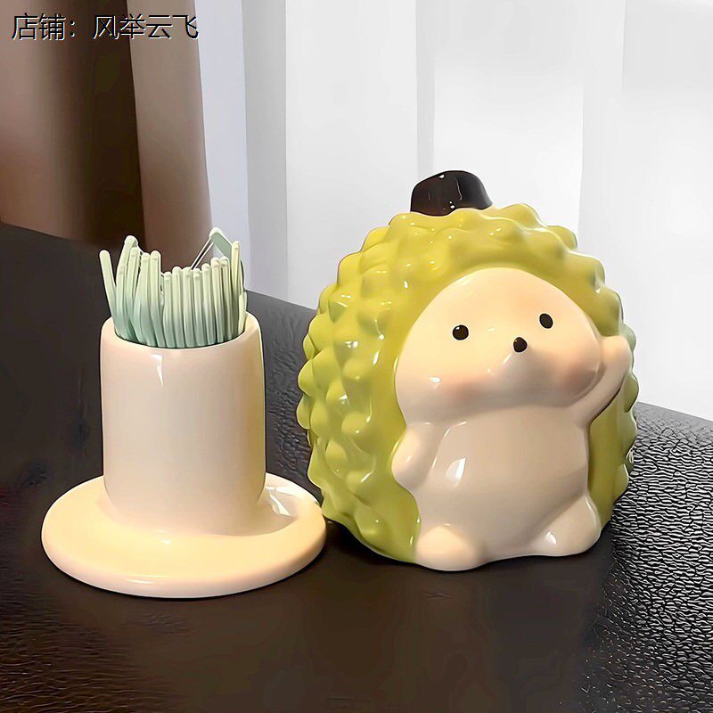 陶瓷刺猬牙签筒家用创意