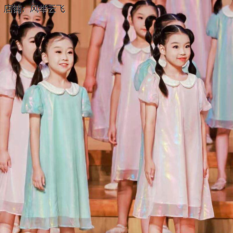 儿童合唱服女童公主裙演