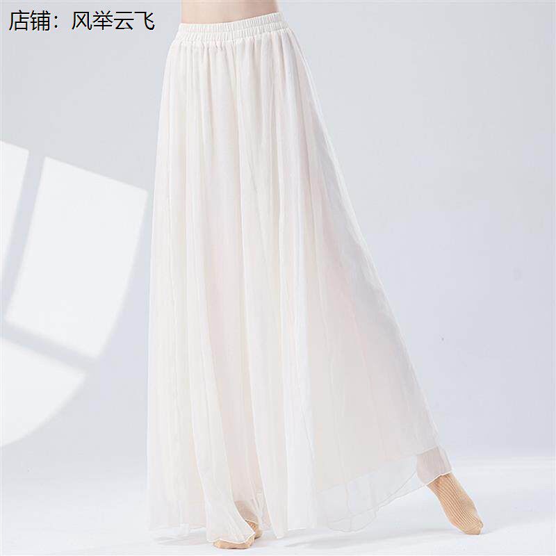 古典舞裤裙飘逸中国舞练功裤仙气现代舞宽松阔腿裤演出服双层裤子