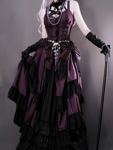 【尾款】-黑紫玛格丽特-衬衫JSK衬裙束腰-万塔黑原创