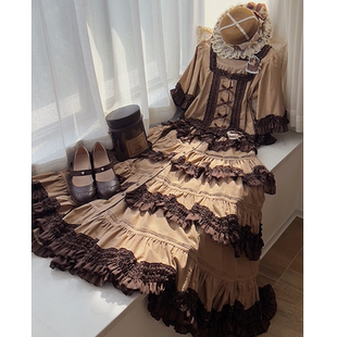 【定金展示】奶茶熊段段裙棉布奶茶色咖色棕色段段SK和有袖上衣