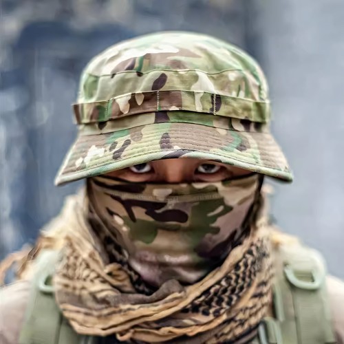 SAS短檐迷彩圆边奔尼帽渔夫帽