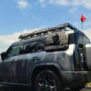 捷途越野汽车改装装饰面具惩戒者面具黑色骷髅面具无损改装案例