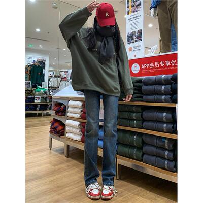 覆古蓝色紧身直筒牛仔裤2