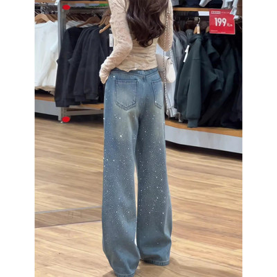 星河满钻闪闪阔腿牛仔裤
