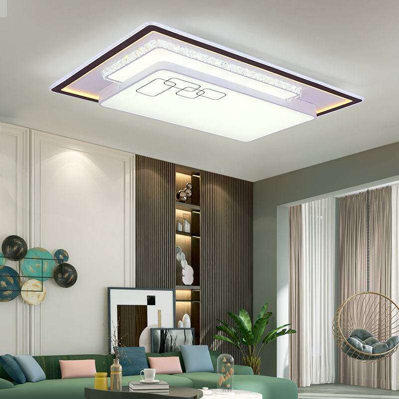 客厅灯2021新款灯饰大厅简约led水晶吸顶灯卧室餐厅灯具大全套餐