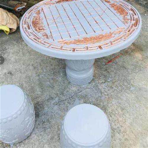水泥桌子模具仿古石桌石凳模型庭院花园自制加厚塑料棋牌桌玻璃.