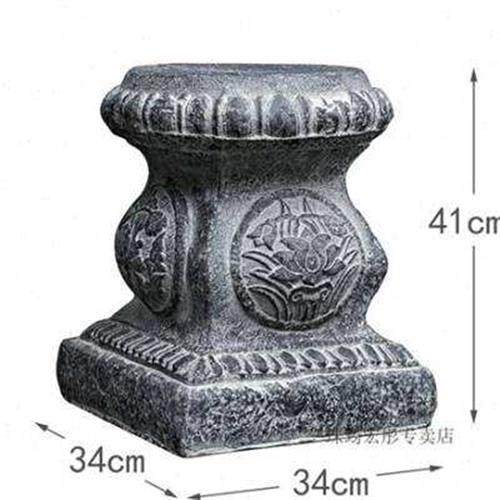 子摆件底座摆石墩子大门装饰底座口仿庭院石墩石柱墩中式石雕.1.
