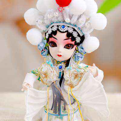 穆桂英绢人京剧人偶摆件娃娃纪念品中国风特色礼物送老外同学老.