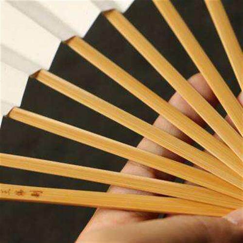 安吉名家王伟本工老玉竹纯手工精工制作铲子马牙头型文人折扇竹o