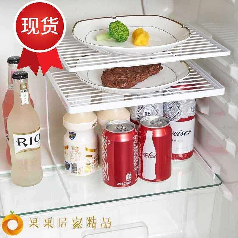 。厨房冰箱橱柜内部隔层分层置物架柜v子收纳神器冰柜隔板台面锅