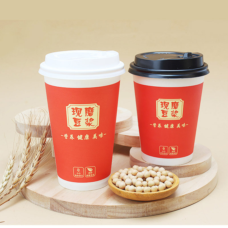 红色豆浆杯家用商用打包外卖