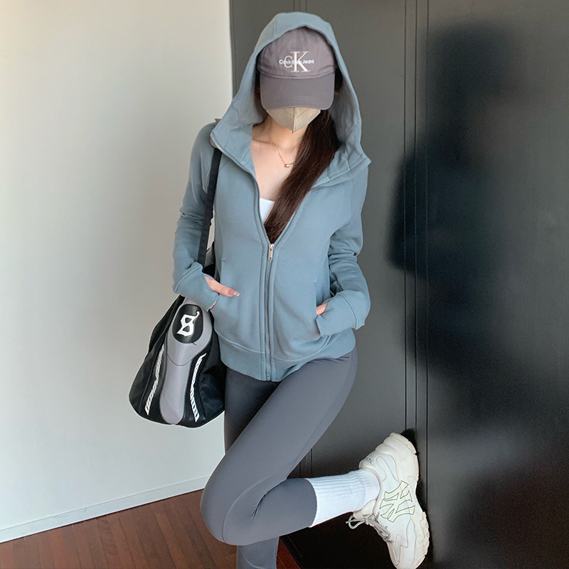 卫衣外套女2024新款爆款连帽小个子修身设计感小众春秋季拉链开衫