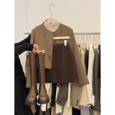 秋装搭配一整套小洋装韩剧女主穿搭富家千金小香风两件套装早秋季