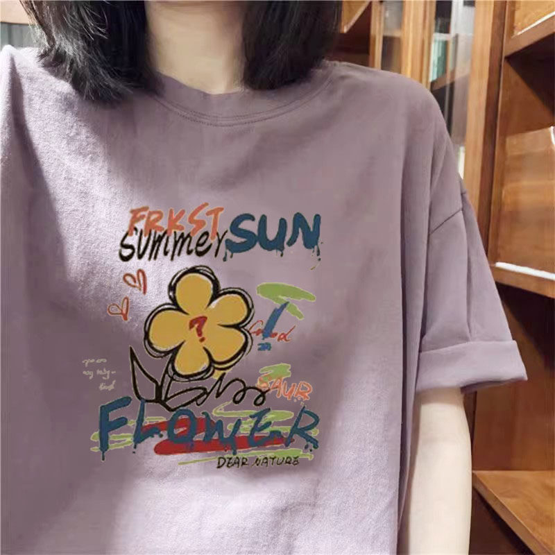 专柜商场撤回高端爆款夏季韩国女装紫色下衣失踪短袖T恤纯棉上衣