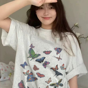 美式复古高街短袖t恤女夏季2025新款设计感小众宽松百搭半袖上衣