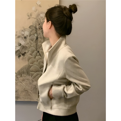 立领卫衣外套女春秋季2024