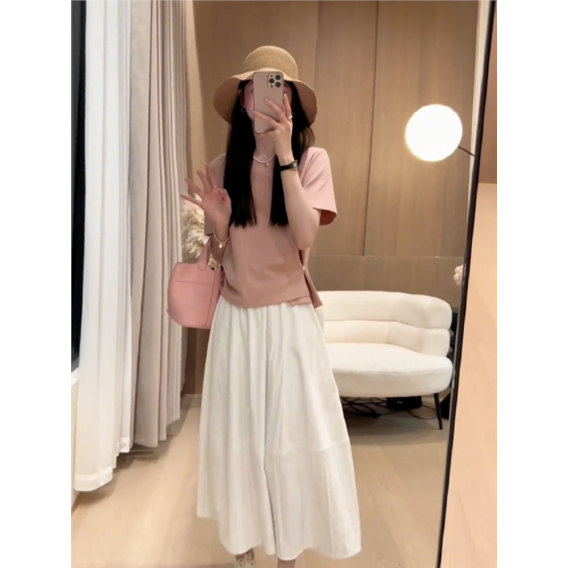 设计感独特别致侧扣短袖上衣女2024夏季气质减龄搭配一整套装裙子