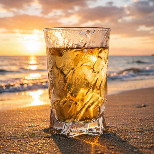 磨砂威士忌杯冰川纹加厚玻璃杯
