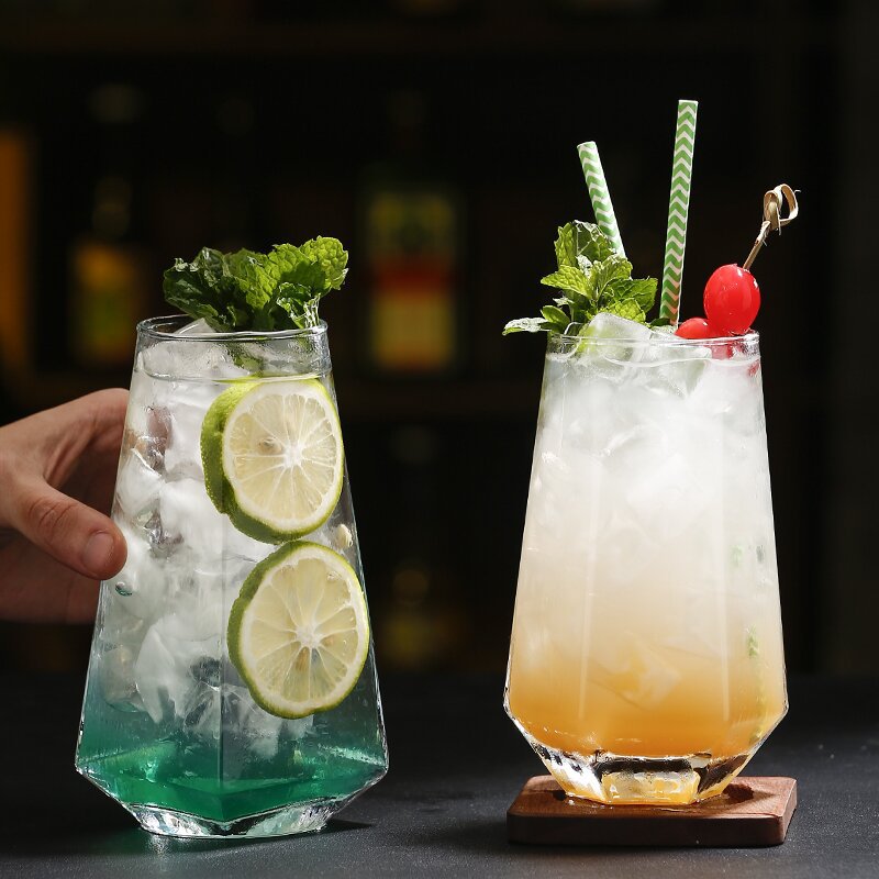 四方六角长岛冰茶杯鸡尾酒杯