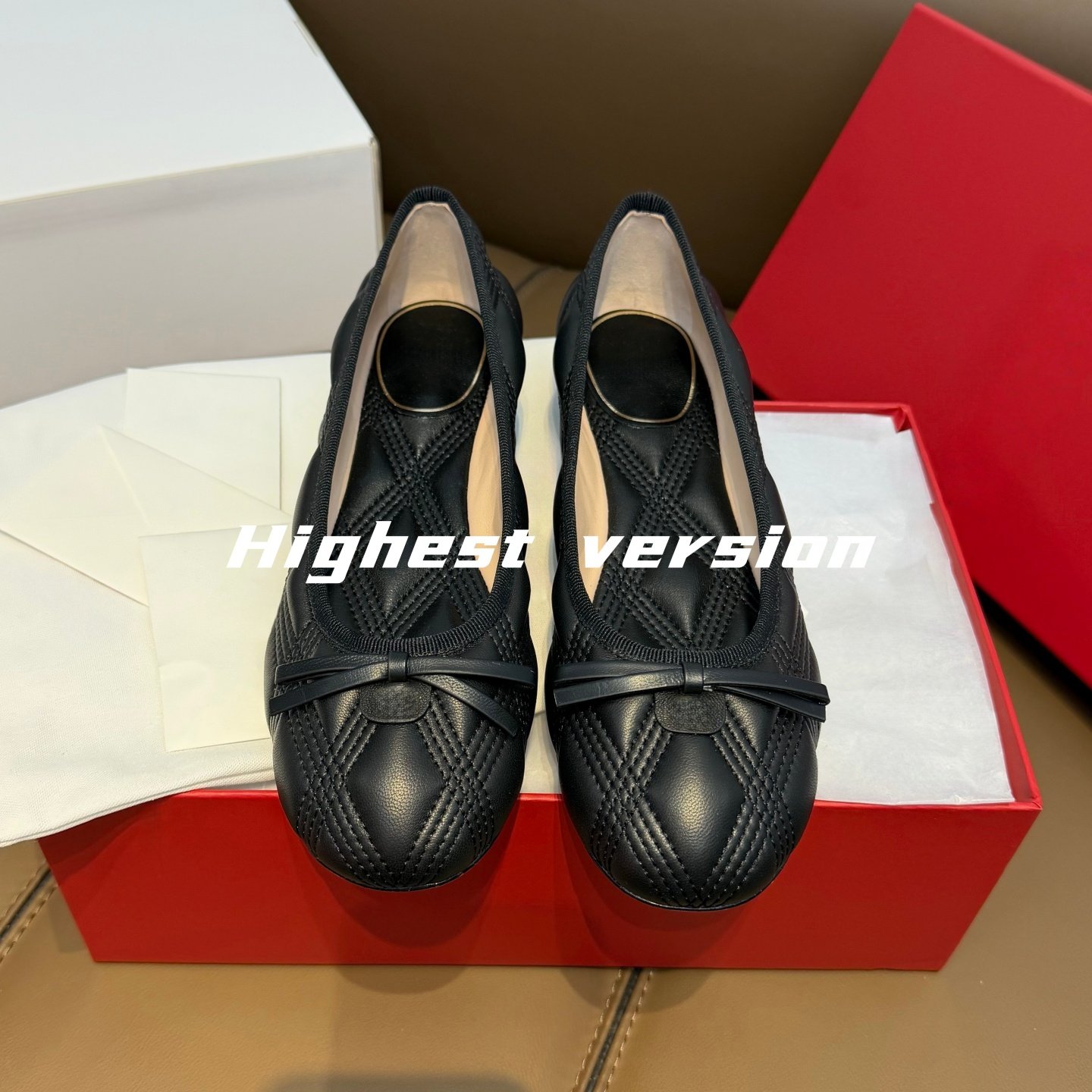 【Highest version】菱格芭蕾舞鞋蝴蝶结金属装饰单鞋平底鞋女鞋,女鞋,时尚芭蕾鞋,淘宝优惠券,粉丝福利购,淘宝优惠卷