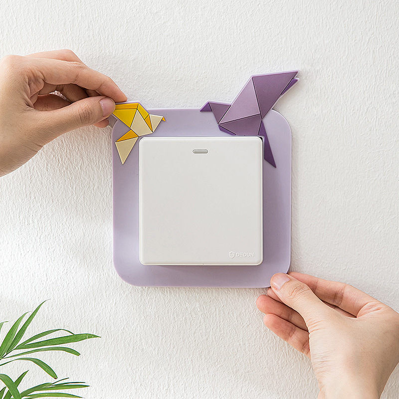 轻奢千纸鹤开关套硅胶家用开关套