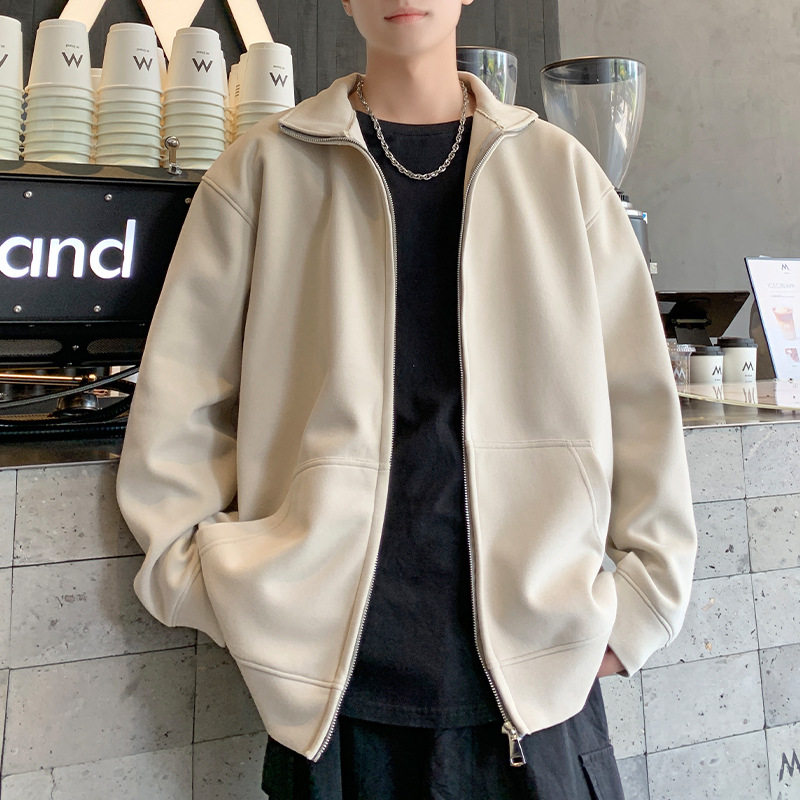 2026新款外套男款春秋针织卫衣立领男士上衣春季宽松运动长袖男装