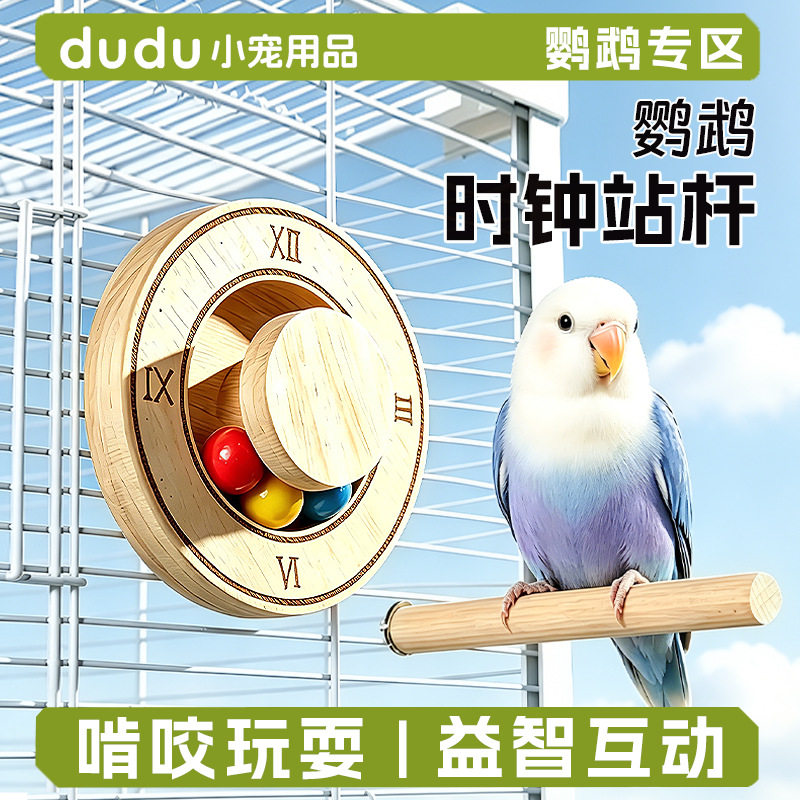 鹦鹉玩具木头彩珠转盘玩具虎皮玄凤牡丹玩耍解闷可啃咬鸟宠物用品