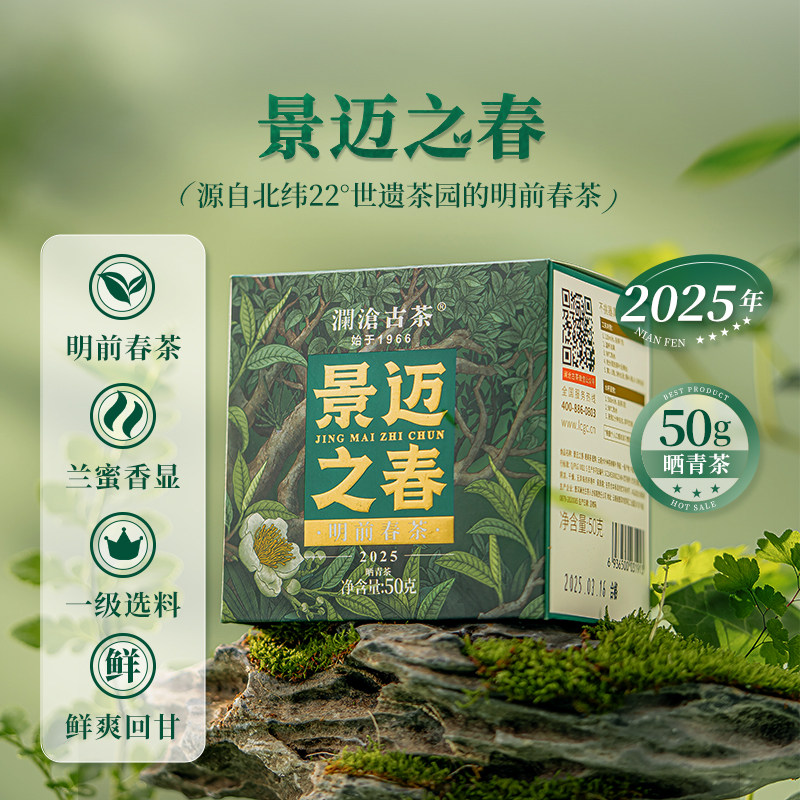 【限时秒】澜沧古茶25年景迈之春茶明前春茶云南晒青散茶叶50g
