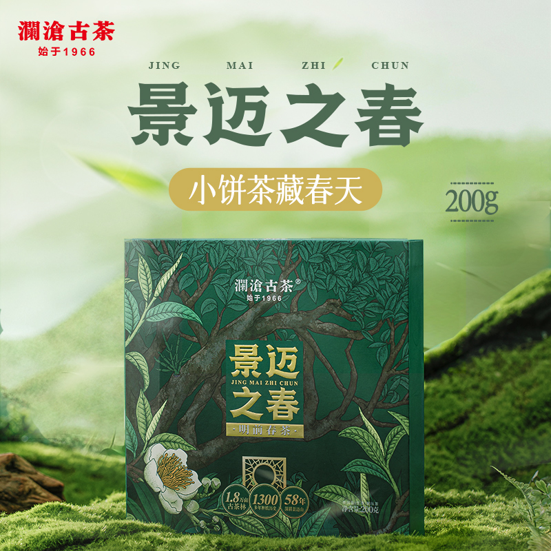【限时秒】澜沧古茶24年景迈之春明前春茶普洱茶饼茶叶盒装200g