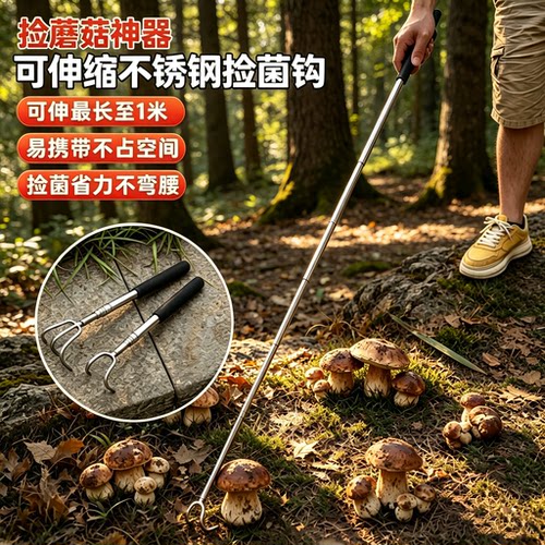 捡菌子神器可伸缩拾菌工具小耙子