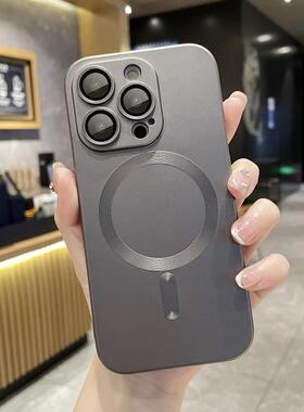 磁吸无线充电适用苹果17promax手机壳新款iphone16pro超薄磨砂软硅胶14防摔13高级感12简约男11全包x个性15女