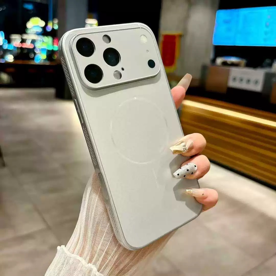 秒变17玻璃背板适用苹果17promax手机壳新款iPhone16高级感15Plus侧面透气防滑14细圈磁吸男13磨砂四角防摔女