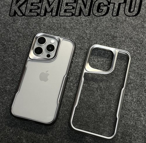 适用苹果16promax手机壳新款透明iPhone15pro钛金灰护甲小蛮腰14pro亚克力防摔13软边硬背壳12pm高级感男女套