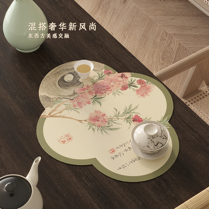 新中式异形茶垫茶席科技布沥水垫茶桌垫茶具隔热杯碗垫餐桌茶几垫