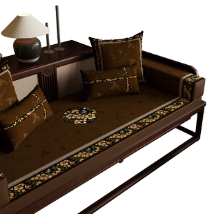 新中式红木沙发海绵坐垫2024新款实木罗汉床垫加厚飘窗靠垫蝶恋花