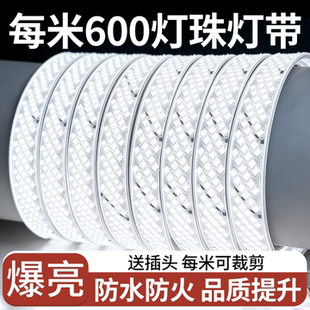 600灯珠爆亮320灯带LED灯条户外工程超亮防水家用客厅室外220V