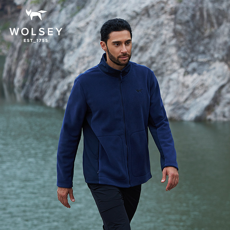 Wolsey斯可斐抓绒衣外套加厚保暖防风立领上衣户外休闲秋冬男夹克