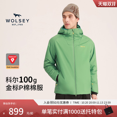【100g金标P棉】Wolsey棉服男26新款秋冬户外防泼水保暖棉衣外套