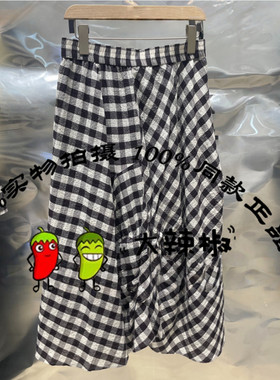 BDT2BD1617衣播女装新款复古格纹A字裙抽褶浪漫气质半身裙风辞典