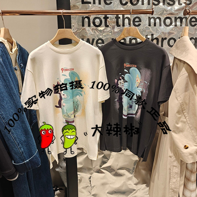 BDT1YD1283衣播女装新款卡通印花宽松圆领短袖休闲T恤鱼缸里的风