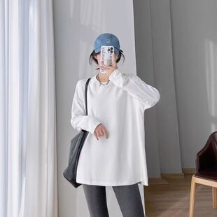 白色下装消失中长款t恤女遮屁股大码200斤高个子内搭打底衫长袖潮
