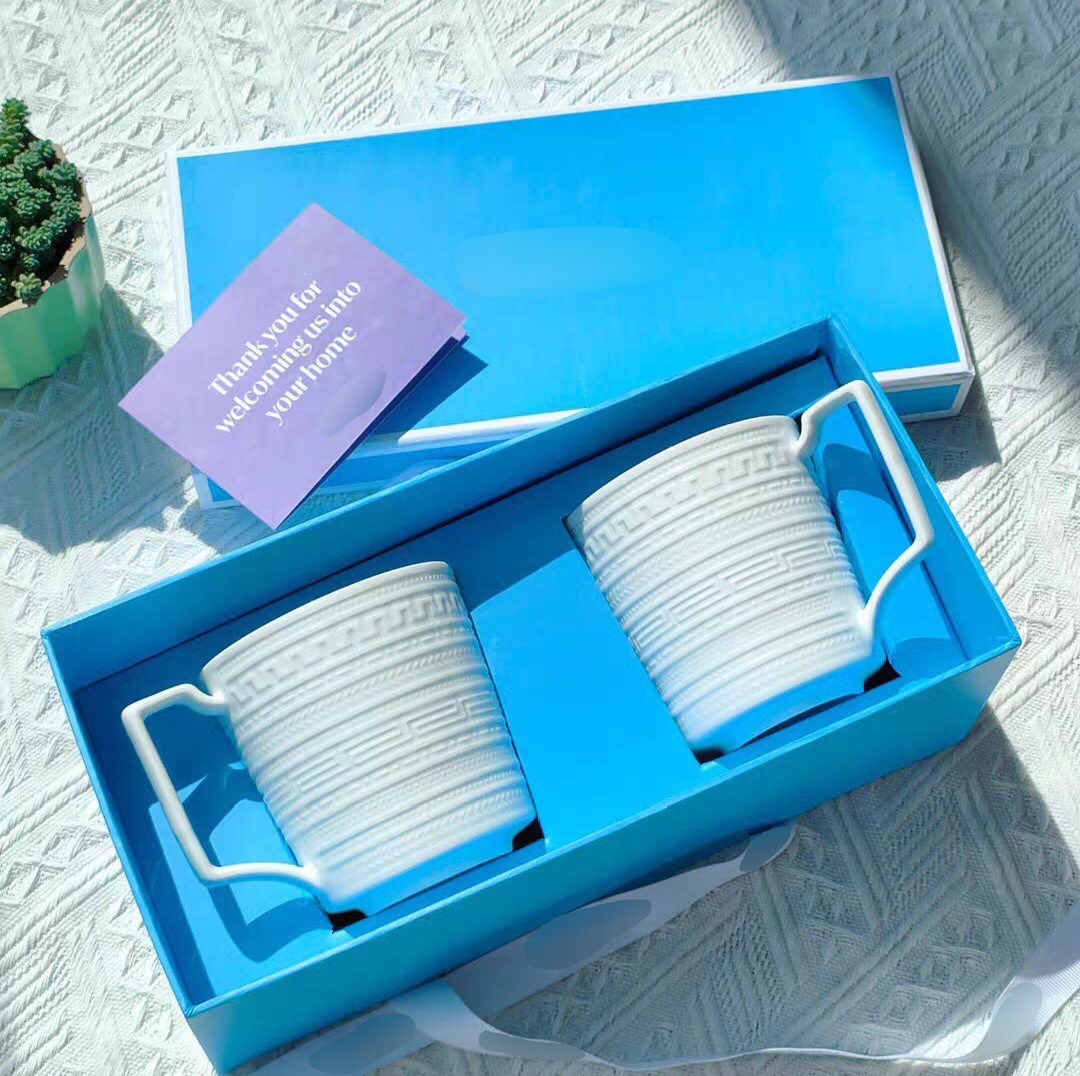 W家白玉浮雕系列骨瓷马克杯茶杯水杯咖啡杯情侣杯办公室下午茶杯