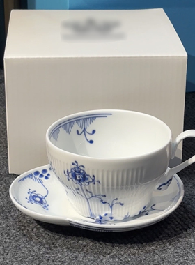 欧式皇家蓝色缤纷唐草系列咖啡杯轻奢下午茶茶杯礼盒装乔迁礼物