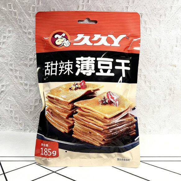 2袋久久丫甜辣薄豆干素食麻辣豆腐干185g微辣真空独立装宿舍零食