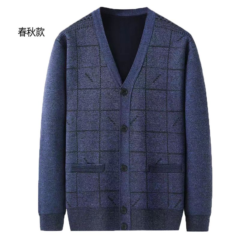 男外套春秋款毛衣加厚针