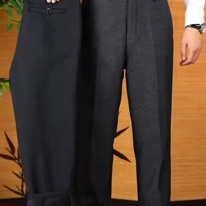 中老年人男裤加绒加厚秋